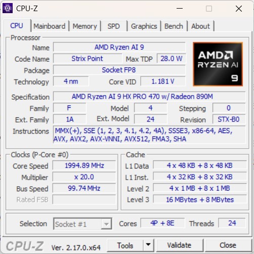 thinkpad p16s Gen 5 recenzja - specyfikacja AMD Ryzen AI 9 HX PRO 470