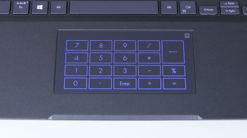Asus ExpertBook B7 Flip - touchpad z włączoną klawiaturą numeryczną
