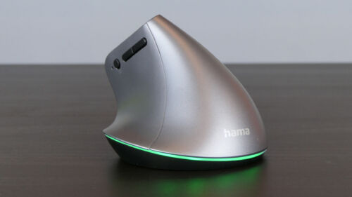 Hama EMW-700 - przełącznik łączności oraz przyciski "przód/tył" oraz pasek LED sRGB