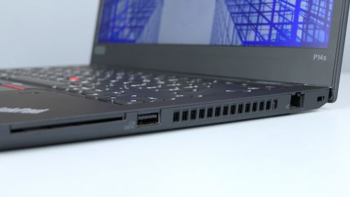 Lenovo ThinkPad P14s gen 1 - porty na prawym boku: LAN, USB 3.2 gen 1, czytnik Smart Card