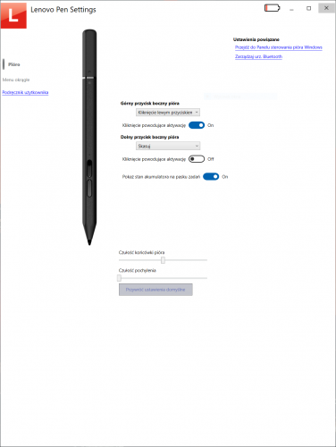 Aplikacja Lenovo Pen pozwala na konfigurację przycisków "po swojemu"